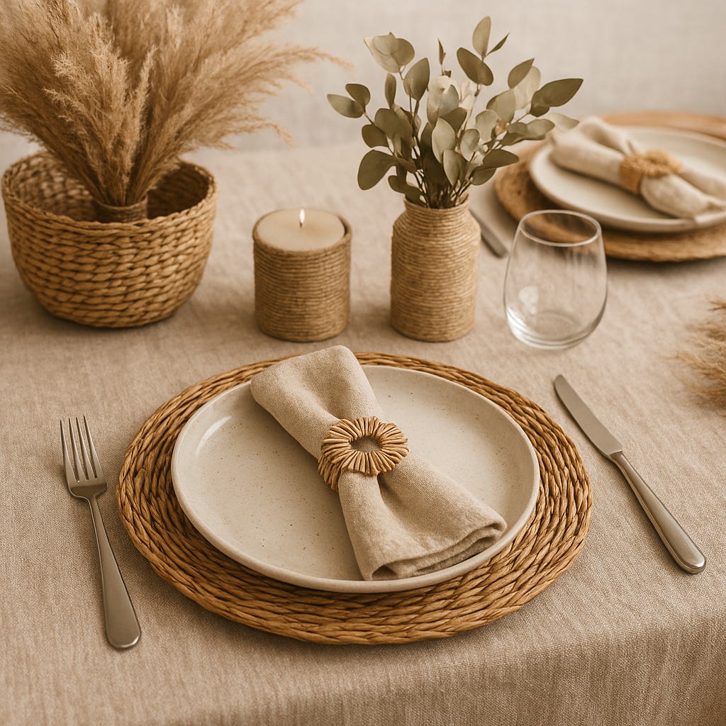 Dekoracje stołu z naturalnych materiałów